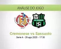 Prognóstico Cremonese Sassuolo (29 agosto 2025)