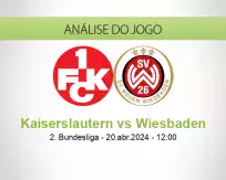 Prognóstico Kaiserslautern Wiesbaden (20 abril 2024)