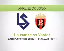 Prognóstico Lausanne Vardar (31 julho 2025)