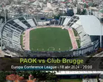 Prognóstico PAOK Club Brugge (18 abril 2024)