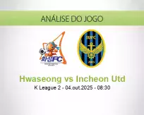 Prognóstico Hwaseong Incheon Utd (04 outubro 2025)