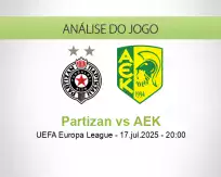 Prognóstico Partizan AEK (17 julho 2025)
