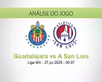 Prognóstico Guadalajara A San Luis (27 julho 2025)