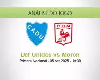 Prognóstico Def Unidos Morón (05 setembro 2025)