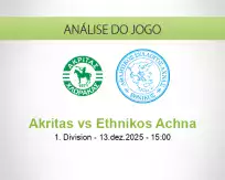 Prognóstico Akritas Ethnikos Achna (13 dezembro 2025)