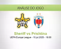 Prognóstico Sheriff Prishtina (10 julho 2025)