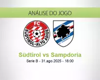 Prognóstico Südtirol Sampdoria (31 agosto 2025)