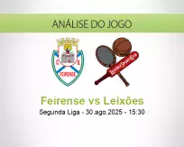 Prognóstico Feirense Leixões (30 agosto 2025)