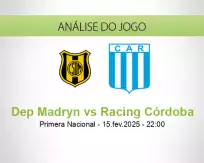 Prognóstico Dep Madryn Racing Córdoba (15 fevereiro 2025)