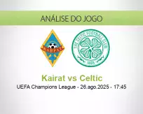 Prognóstico Kairat Celtic (26 agosto 2025)