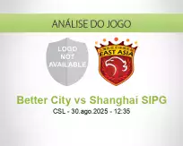 Prognóstico Better City Shanghai SIPG (30 agosto 2025)