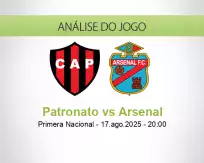 Prognóstico Patronato Arsenal (17 agosto 2025)