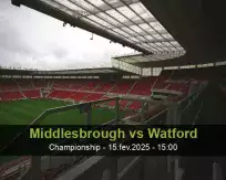 Prognóstico Middlesbrough Watford (15 fevereiro 2025)