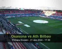 Prognóstico Osasuna Ath Bilbao (21 dezembro 2024)