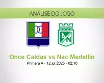 Prognóstico Once Caldas Nac Medellín (12 julho 2025)