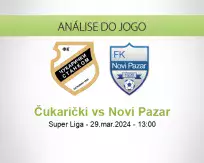 Prognóstico Čukarički Novi Pazar (29 março 2024)