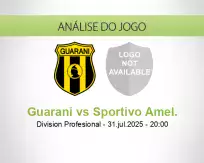 Prognóstico Guarani Sportivo Amel. (31 julho 2025)