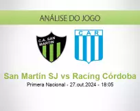 Prognóstico San Martín SJ Racing Córdoba (27 outubro 2024)