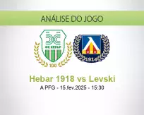 Prognóstico Hebar 1918 Levski (15 fevereiro 2025)