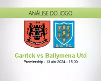 Prognóstico Carrick Ballymena Utd (13 abril 2024)