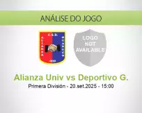Prognóstico Alianza Univ Deportivo G. (22 setembro 2025)