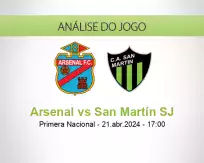Prognóstico Arsenal San Martín SJ (21 abril 2024)