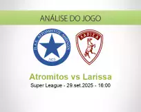 Prognóstico Atromitos Larissa (29 setembro 2025)