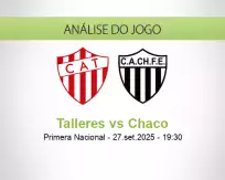 Prognóstico Talleres Chaco (27 setembro 2025)