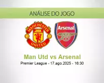 Prognóstico Man Utd Arsenal (17 agosto 2025)