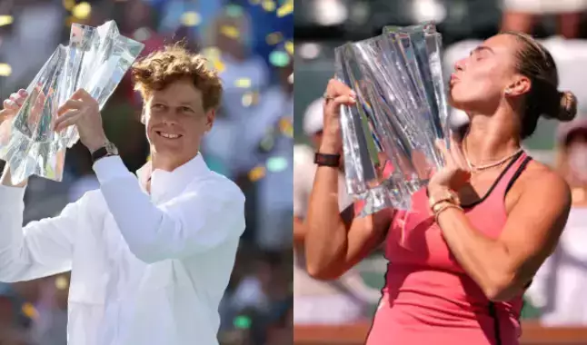 Sinner e Sabalenka são campeões de Indian Wells pela primeira vez