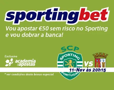 Vou apostar €50 sem risco no Sporting e vou dobrar a banca!