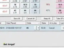 Trading on Betfair - Bet Angel - Using trailing stops
