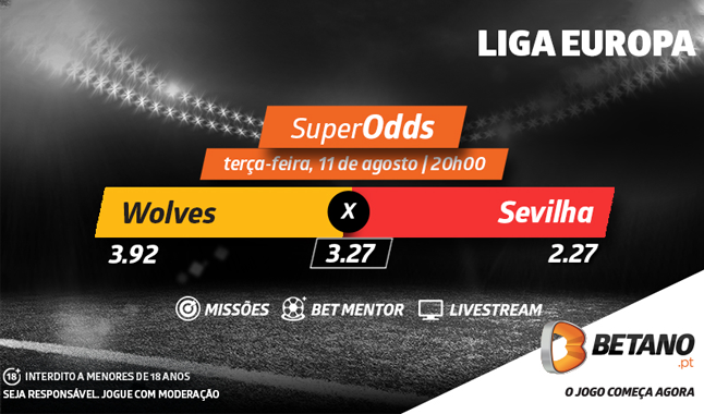 Aposta no Wolves-Sevilha com as melhores odds